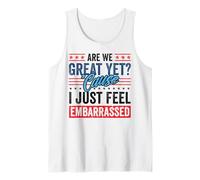Are We Great Yet Embarrassed Anti Trump Político Funny USA Camiseta sin Mangas
