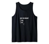 Are You Drunk Yes No Checkbox Fiesta Diversión Texto Blanco Camiseta sin Mangas