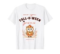 Are You Falloween Jesus Christian Halloween Lindo búho Floral Camiseta gráfica económica, Hombre, Blanco, M
