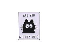 Are You Kitten Me? Broche esmaltado de gato aterrorizado para mochilas, accesorios de acero inoxidable, sin piedras preciosas, acero inoxidable, sin piedras preciosas, acero inoxidable, sin piedras