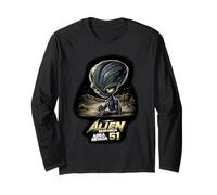 Área 51 Alien- Retro Nevada UFO & Sci-Fi Streetwear Graphic Manga Larga