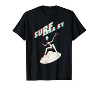 Area 51 Camiseta Extraterrestre OVNI Platillo Volante Surf Camiseta gráfica económica, Hombre, Negro, L
