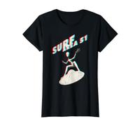Area 51 Camiseta Extraterrestre OVNI Platillo Volante Surf Camiseta gráfica económica, Mujer, Negro, S