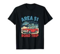 Área 51 Road Trip OVNI Alien Retro Sign Print Camiseta