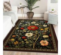 Area Alfombra 100x150 for Salon William Morris Large Alfombrilla with Antideslizante Backing Neutral Moderno Lavable Tapete Dormitorio Comedor Oficina habitacion Infantil botanico Floral Cocina