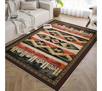 Area Alfombra 120x150 Salon Lavable Southwestern Tribal Alfombrilla Beige Cream Black geometrico Diamonds Print Tapete Soft Antideslizante Resistente Manchas Indoor for Comedor habitacion Infantil