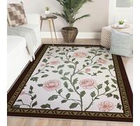 Area Alfombra 200x300 for Salon Blush Pink Rose Vine Alfombrilla Machine Lavable Antideslizante Tapete Soft Dormitorio Comedor Oficina William Morris Floral Print Farmhouse Decor