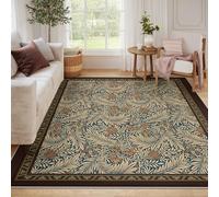 Area Alfombra 60x120 for Salon Resistente a Las Manchas Neutral Lavable Alfombrilla Comedor William Morris Navy Tapete Blue Antique Gold botanico Bird Arts and Crafts Vintage Antideslizante Thin