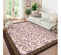 Area Alfombra 60x120 for Salon William Morris Purple Leaf Vine Alfombrilla Resistente a Las Manchas Lavable Tapete Comedor Cocina botanico Willow Vintage Antideslizante Thin Large Farmhouse Decor