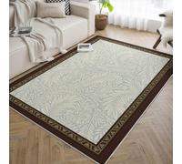 Area Alfombra 80x150 for Salon William Morris Machine Lavable Alfombrilla Antideslizante Vintage Tapete Pelo Corto Lightweight Chenille Print Dormitorio Comedor Oficina Blue Ivory botanico