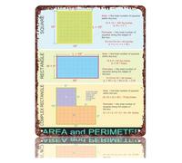 Area And Perimeter Metal Sign Math Classroom Decor 8x12 Inch