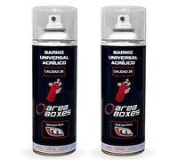 Area Boxes Barniz Spray Acrílico para Faros Coche | Pack 2 Botes × 400 ml | Laca con Acabado Transparente de Alto Brillo | Adherencia a Policarbonato | Resistencia UV