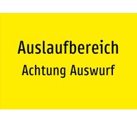 Área de fuga - Advertencia expulsión - Señal de aluminio A4: 297 x 210 mm - Sin gráficos, solo texto