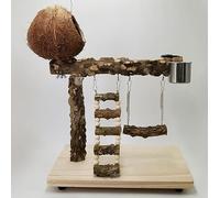 Área de Juego Pájaros,Parque de Juego para Pájaros de Madera Soporte de Madera para Pájaros Aves Juego Stand Área de Juego Gimnasio,con Columpio,Escalera,para peonía,pájaro wen,pinzones,etc.