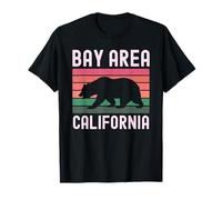 Área de la Bahía California Bear Retro San Francisco Beach 510 Pier Camiseta