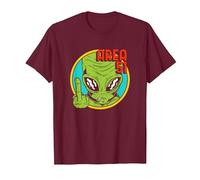 Área Extranjero 51 OVNI Extraterrestre Nave Espacial Ciencia Ficción Camiseta, Hombre, Granate, S