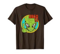Área Extranjero 51 OVNI Extraterrestre Nave Espacial Ciencia Ficción Camiseta, Hombre, Marrón, XL