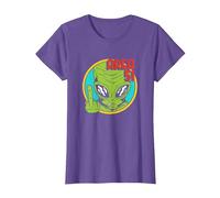 Área Extranjero 51 OVNI Extraterrestre Nave Espacial Ciencia Ficción Camiseta, Mujer, Morado Jaspeado, S