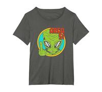 Área Extranjero 51 OVNI Extraterrestre Nave Espacial Ciencia Ficción Camiseta, Mujer Tallas Grandes, Asfalto, 1XL Grande
