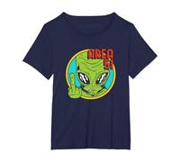 Área Extranjero 51 OVNI Extraterrestre Nave Espacial Ciencia Ficción Camiseta, Mujer Tallas Grandes, Azul Marino, 4XL Grande
