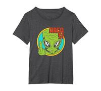 Área Extranjero 51 OVNI Extraterrestre Nave Espacial Ciencia Ficción Camiseta, Mujer Tallas Grandes, Jaspeado Oscuro, 1XL Grande