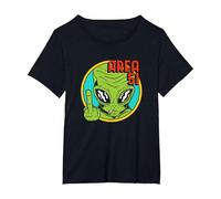Área Extranjero 51 OVNI Extraterrestre Nave Espacial Ciencia Ficción Camiseta, Mujer Tallas Grandes, Negro, 6XL Grande