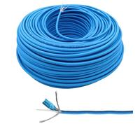Area illumina Cable coaxial RG59 Mini, 100 m, 75 Ohm, 4K Ultra HD, azul, LSZH, cobre 100% para videovigilancia