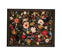 Area Rug - 63 x 79 Inch Floral Flower Carpet Non-Slip, Large Living Room Nursery Bedroom Rug | Entryway Hallway Patio Backyard Porch Mat, Dorm Room Floor Cover, Rental Decor