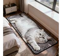 Area Rug Washable Mat, 3D Faux Cashmere Carpet，Silver shaded：50×120 cm | Non Slip, Low Pile, Easy to Clean, Soft Realistic Animal Design Rugs Home Decor for Living Room Bedroom Doormat