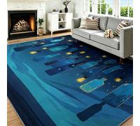 Area Rugs - Alfombra de interior de ensueño (160 x 230 cm, suave, no desprende pelusas), diseño de botella de vidrio, diseño de cielo estrellado, alfombra grande de pelo bajo, antideslizante, parte
