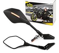 Area1 Espejo de motocicleta"LEDS", incluye intermitente, certificado E, soporte deportivo (27 - 52 mm) (LEDS)