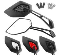 Area1 Espejo para moto y scooter Carbono (2 piezas) Homologado E, 2x M10/M8 rosca derecha + 1xM10/M8 rosca izquierda ATV, Quad (Carbono)