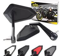 Area1 Espejos Retrovisores Moto para Manillar Universal Homologado, Negro, Par de Espejo Moto Manillar 7/8" 22mm compatible con Aprila