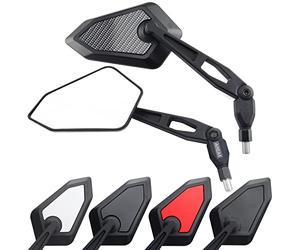 Area1 Espejos Retrovisores Moto Universal Homologado, Carbono, Par de Espejo Moto (2xM10 Rosca derecha) compatible con Aprila