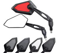 Area1 Espejos Retrovisores Moto Universal Homologado, Rojo, Par de Espejo Moto (2xM10 Rosca derecha) compatible con Aprila