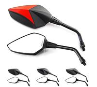 Area1 Espejos Retrovisores Moto Universal Homologado, Rojo, Par de Espejo Moto (2xM10 Rosca derecha) compatible con Aprila