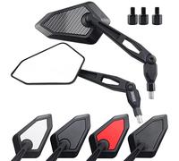 Area1 Espejos Retrovisores Scooter Universal Homologado, Carbono, Par de Espejo Scooter (2xM8 Rosca derecha + 1xM8 Rosca izquierda) compatible con Sym Niu