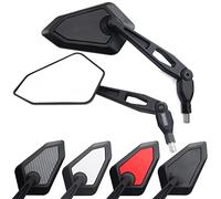 Area1 Espejos Retrovisores Scooter Universal Homologado Negro-Brillante Par de Espejo Scooter (2xM8 Rosca derech 1xM8 Rosca izquierda) compatible con Sym Niu