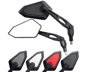 Area1 Espejos Retrovisores Scooter Universal Homologado Negro-Brillante Par de Espejo Scooter (2xM8 Rosca derech 1xM8 Rosca izquierda) compatible con Sym Niu