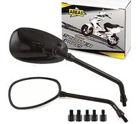 Area1 Espejos Retrovisores Scooter Universal Homologado, Par de Espejo Scooter (2xM8 Rosca derecha + 1xM8 Rosca izquierda) compatible con Sym Niu KSR