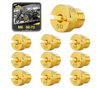 Area1 Juego de 10 boquillas universales para carburador, M6, 6 mm, 50, 52, 55, 58, 60, 62, 65, 68, 70, 72, para Dellorto (tipo M6/50-72/10 unidades)