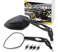 Area1 Juego de espejos retrovisores para motocicleta (derech izquierda) con certificado E 2 x M10 rosca derecha. Compatible con Mondial (NB1V1)