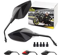 Area1 Par de espejos retrovisores de homologados E, color negro, M10, rosca derecha e izquierda, compatible con MT03, MT07, MT09, MT10, MT125, Tracer XT 1200, Tenere FZ6, FZ8, FZ1, XJ6SP