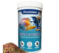 AreaAnimal - Comida Peces Agua Caliente, Comida Peces Tropicales 50G/250ML, Alimento para Peces Alto en Proteínas, Alimento Guppys, Pez Betta, Tetra... con Ingredientes Naturales