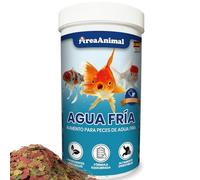 AreaAnimal - Comida Peces Agua Fria, Comida para Peces 50G/250ML, Alimento Goldfish y Cualquier Pez de Agua Fría Enriquecida con Vitaminas y Minerales, No Apto para Alevines