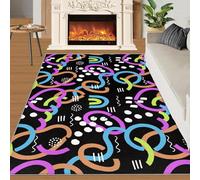 Áreas de Estilo Moderno con líneas Coloridas, alfombras Home Decoe, Arte geométrico Abstracto, alfombras Antideslizantes Lavables, aplicadas al salón, Dormitorio, Comedor, Pasillo (120x180cm)