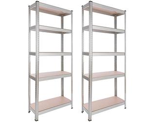 Arebos 2X Estanteria Metalica | Estanterias Almacenaje 180x75x30cm | 350 kg | Estanterías Metálicas | Estanterias Metalicas Almacenaje | 5 Baldas