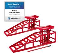 AREBOS 2x rampa coche plataforma elevadora hidráulica 290-375 mm 2000 kg acero