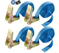 AREBOS 4x Trinquete Correas de Atar - Correas Tensoras Trinquete 4m 800kg 25mm