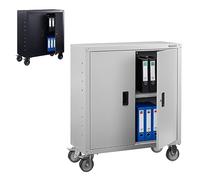 Arebos Archivador Armario de Oficina | Armario de Almacenamiento | Armario de Suministros | 4 estantes de Altura Ajustable | 90 x 90 x 40 cm | Acero